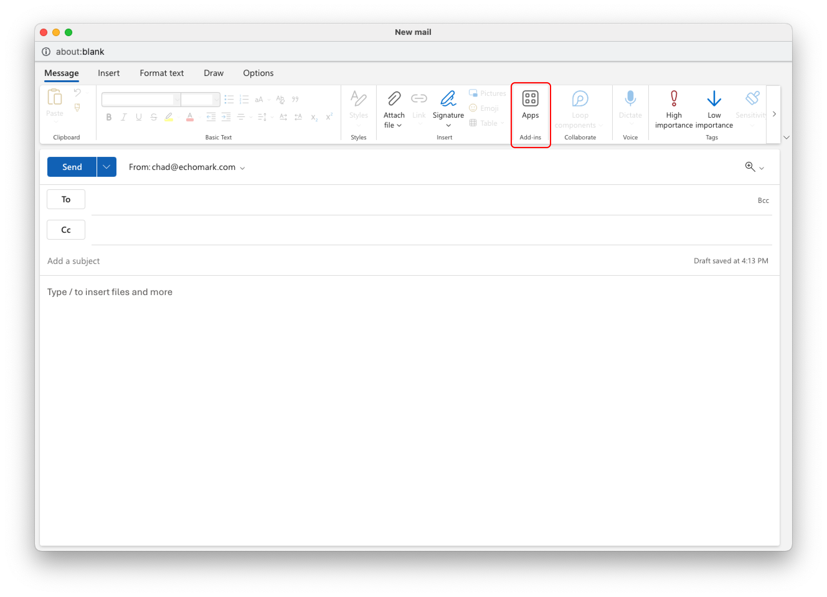 Outlook Add in EchoMark