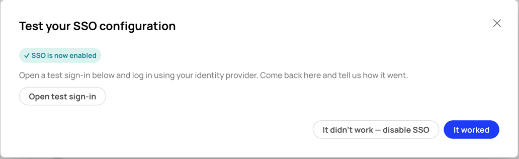 Test the SSO configuration